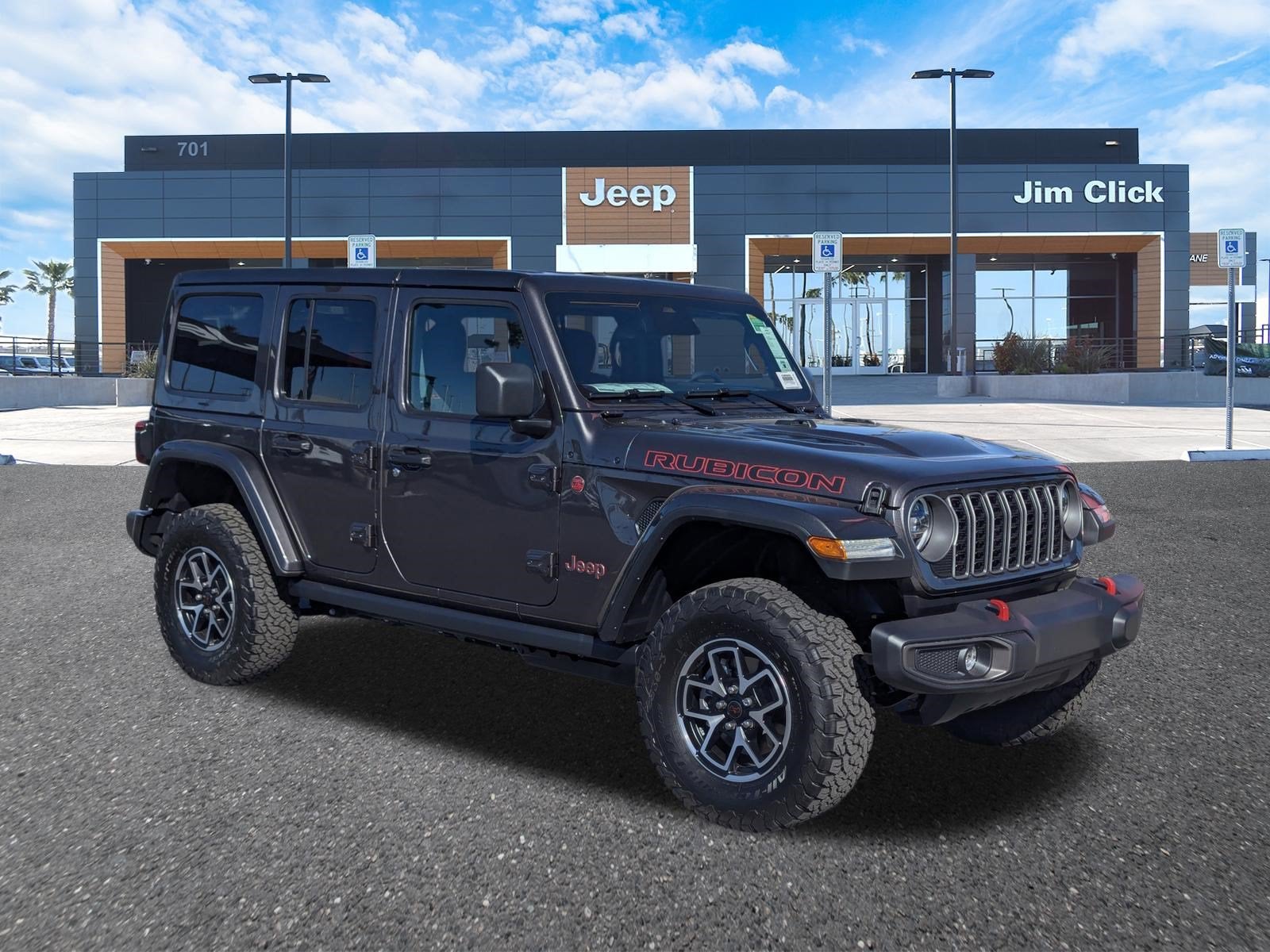 2026 Jeep Wrangler WRANGLER 4-DOOR RUBICON in Granite Crystal Metallic Clear-Coat Exterior Paint — front three-quarter view