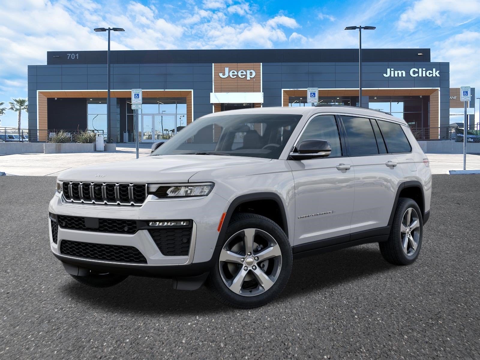 2026 Jeep Grand Cherokee GRAND CHEROKEE L LIMITED 4X2 in Bright White Clear-Coat Exterior Paint — front three-quarter view