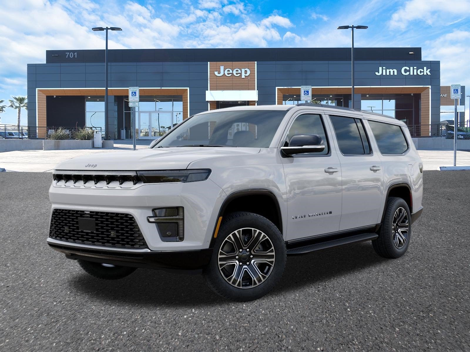 2026 Jeep Grand Wagoneer GRAND WAGONEER L 4X2 in Bright White Clear-Coat Exterior Paint — front three-quarter view