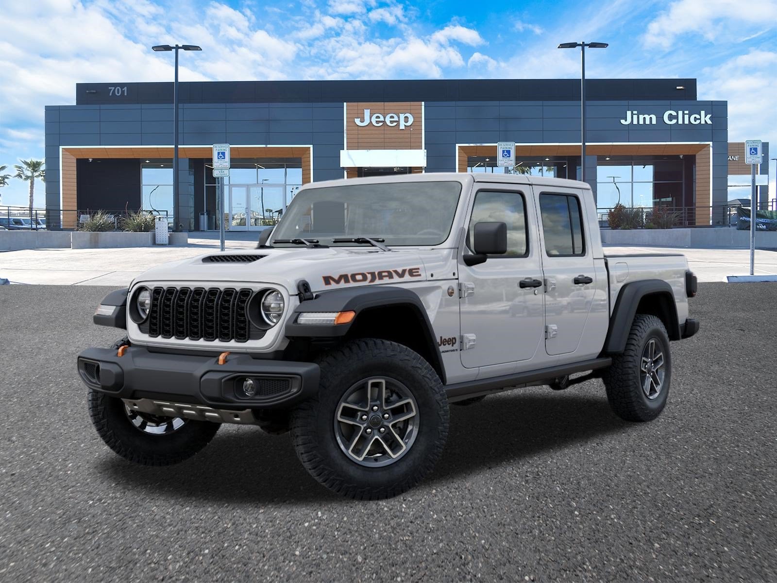 2026 Jeep Gladiator GLADIATOR MOJAVE 4X4 in Bright White Clear-Coat Exterior Paint — front three-quarter view