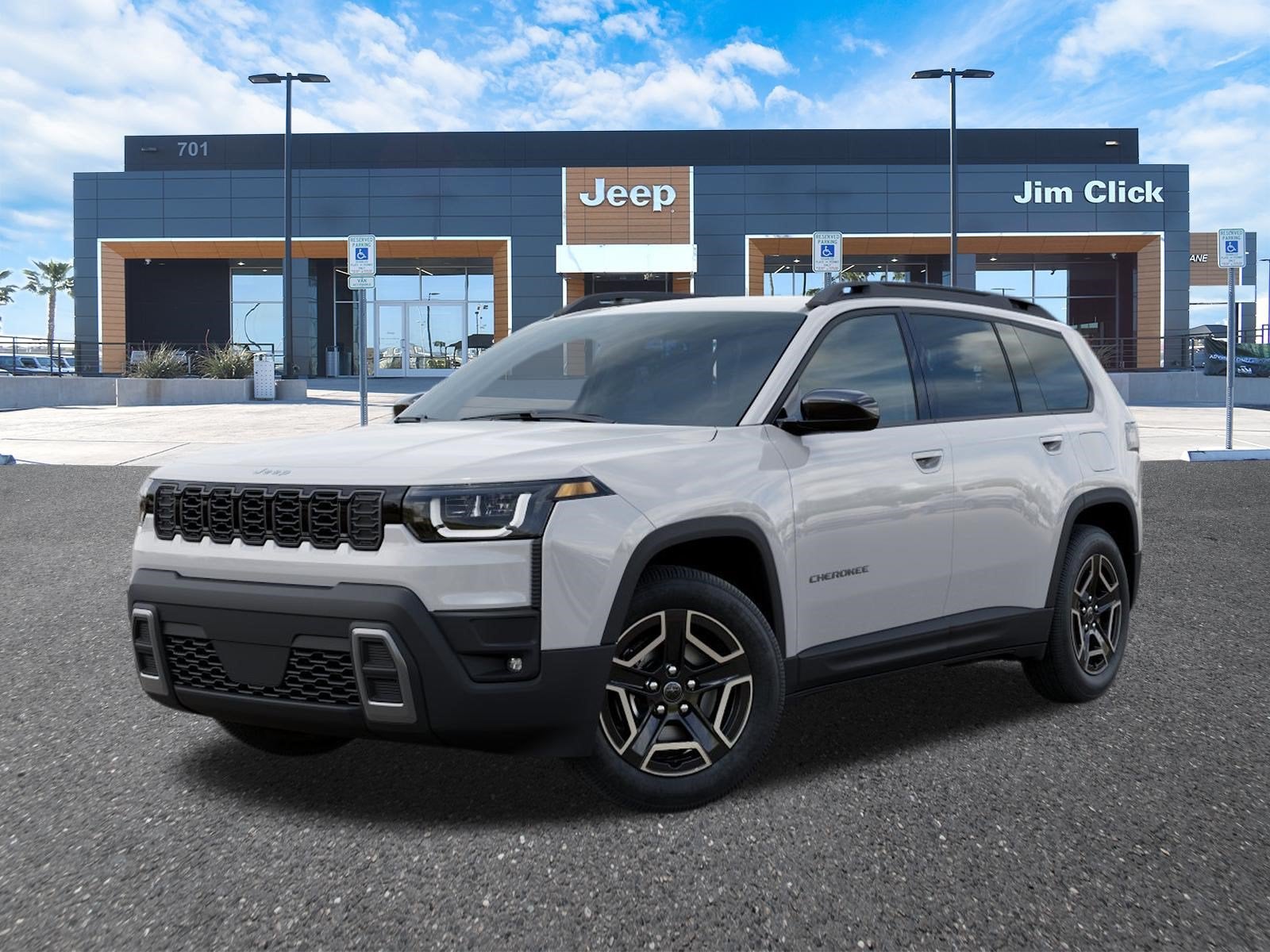 2026 Jeep Cherokee CHEROKEE LAREDO 4X4 in Bright White Clear-Coat Exterior Paint — front three-quarter view
