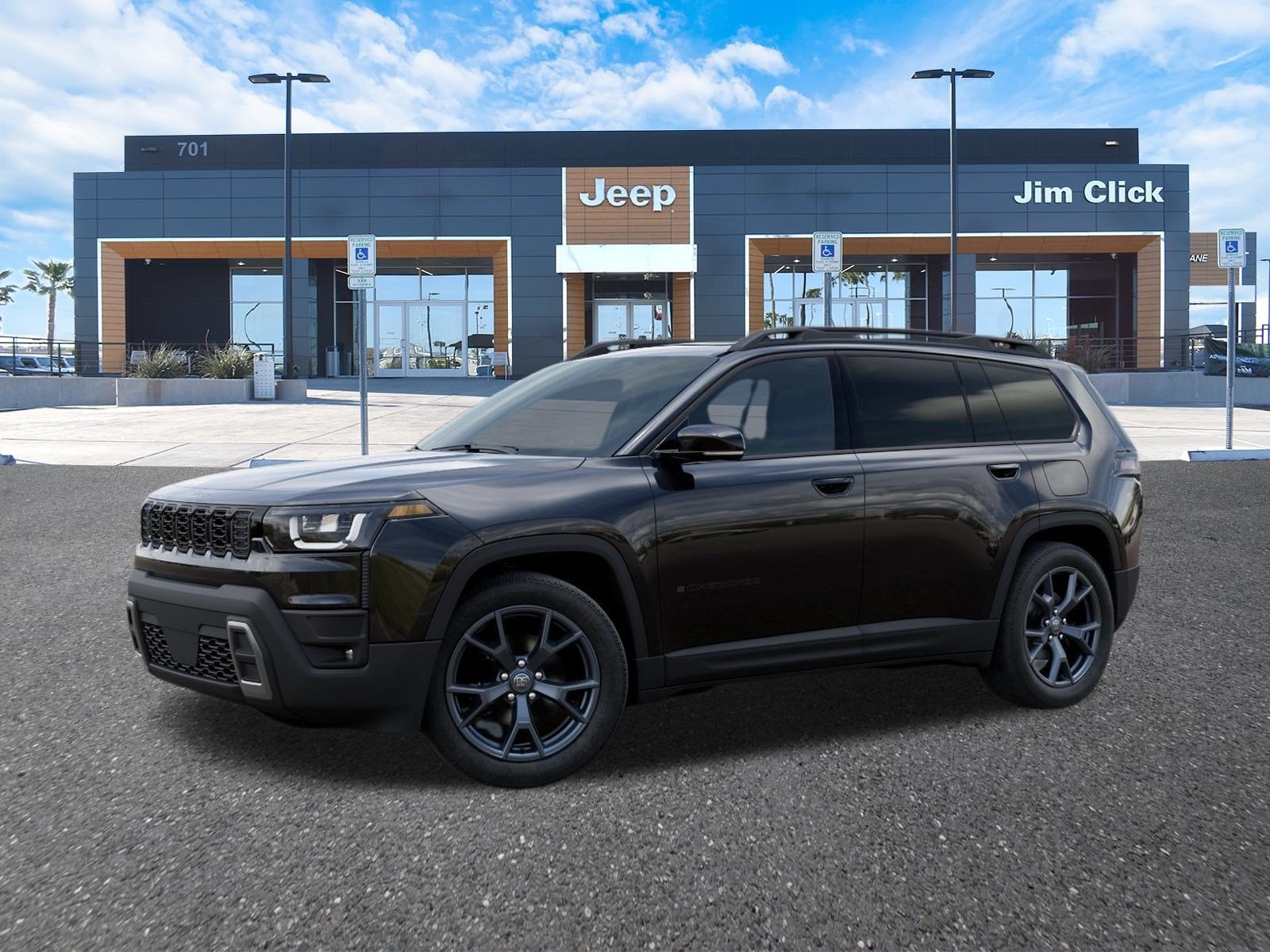 2026 Jeep Cherokee CHEROKEE 85TH ANNIVERSARY EDITION 4X4 in Diamond Black Crystal Pearl-Coat Exterior Paint — front three-quarter view