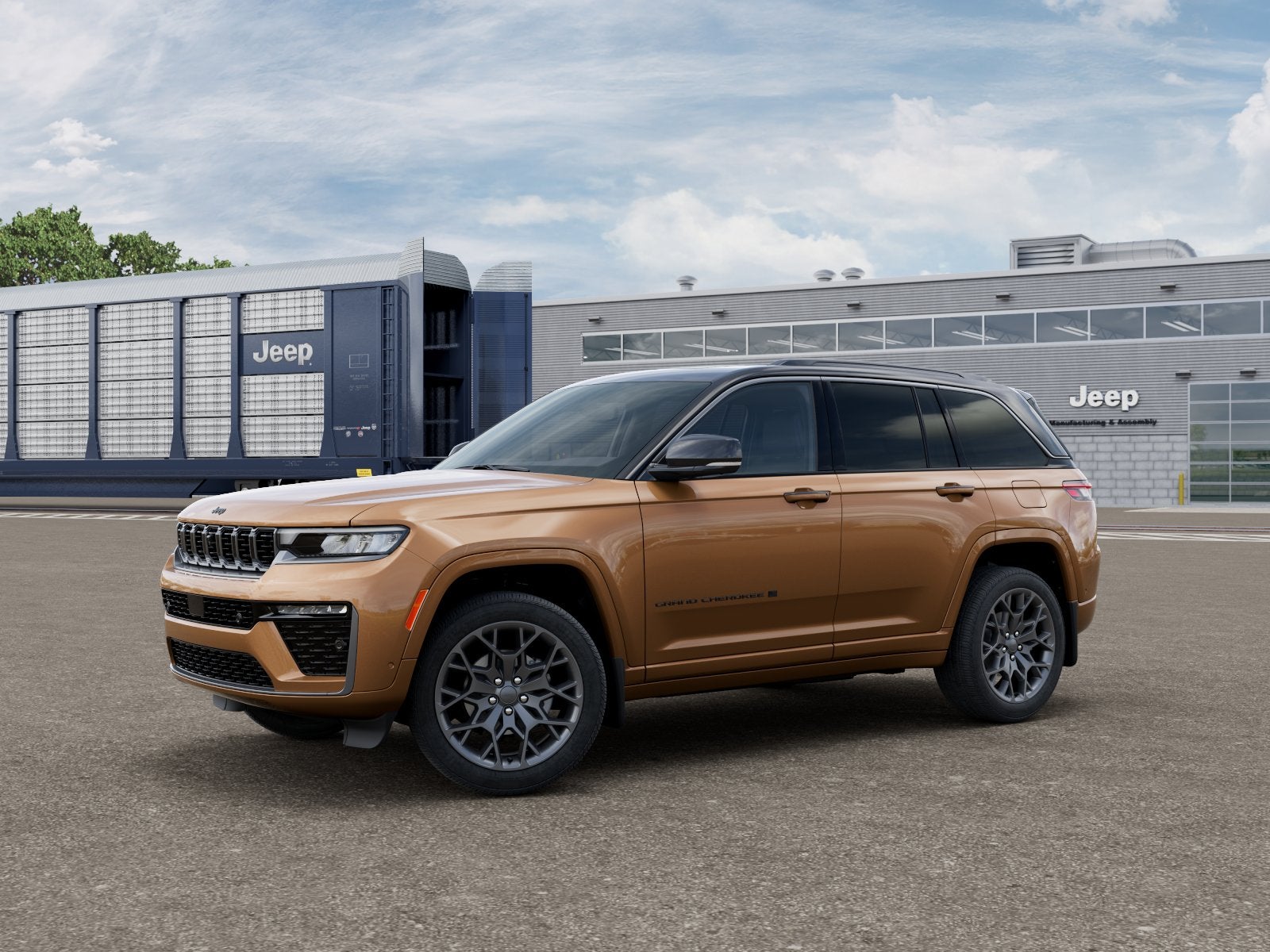 2026 Jeep Grand Cherokee GRAND CHEROKEE SUMMIT 4X4 in Copper Shino Metallic Clear-Coat Exterior Paint — front three-quarter view