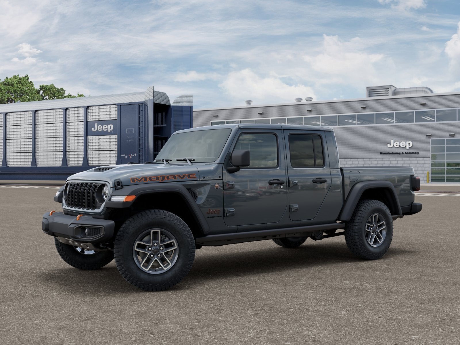 2026 Jeep Gladiator GLADIATOR MOJAVE 4X4 in Anvil Clear-Coat Exterior Paint — front three-quarter view